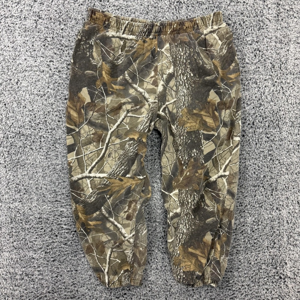 Vintage Realtree Sweatpants Mens Large Brown Camo Fleece Joggers Hunting Liberty